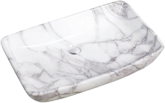 Накладная раковина SantiLine SL-7027 светло-серый мрамор