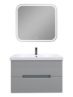 Мебель для ванной комнаты SanStar Ориана 80 подвесная, серая, раковина Dreja Harmony 80