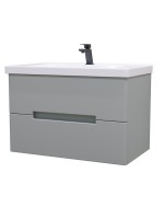 Мебель для ванной комнаты SanStar Ориана 80 подвесная, серая, раковина Dreja Harmony 80
