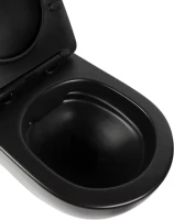 Комплект Унитаз подвесной BOND Oval F01-108 безободковый, с микролифтом, черный + Звукоизоляция Grohe + Инсталляция Solido 38811KF0 3 в 1 с кнопкой смыва