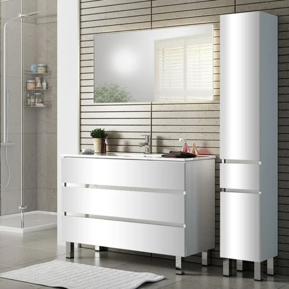 Тумба с раковиной Sanvit Кубэ -3 120 белый глянец