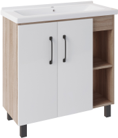 Тумба с раковиной ASB-Mebel Адель 80 белая, дуб сонома