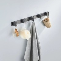 Крючки для ванной и кухни / планка с 5 крючками Shevanik SG5751T, оружейная сталь