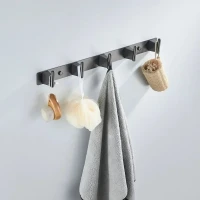 Крючки для ванной и кухни / планка с 5 крючками Shevanik SG5751T, оружейная сталь