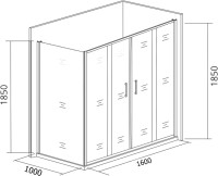 Душевой уголок Good Door Latte WTW-TD+SP-100-C-WE 160х100 + очиститель для стекол