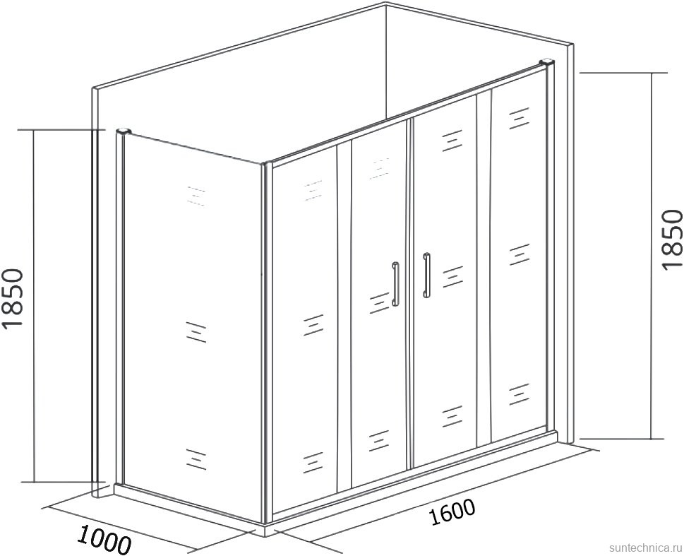 Душевой уголок Good Door Latte WTW-TD+SP-100-C-WE 160х100 + очиститель для стекол