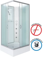 Душевая кабина Niagara Classic NG-33984-14QBKG 90х80 см, без крыши, с гидромассажем