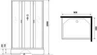 Душевая кабина Niagara Classic NG-33984-14QBKG 90х80 см, без крыши, с гидромассажем