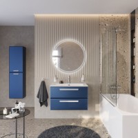 Тумба под раковину без столешницы Cezares Eco Cer-N 80 sapfiro, ручки сатин