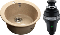 Комплект Мойка GranFest Rondo GF-R480 песочный + Измельчитель Bone Crusher BC 1000-AS