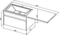 Тумба с раковиной Aquanet Токио 68 1 ящик R