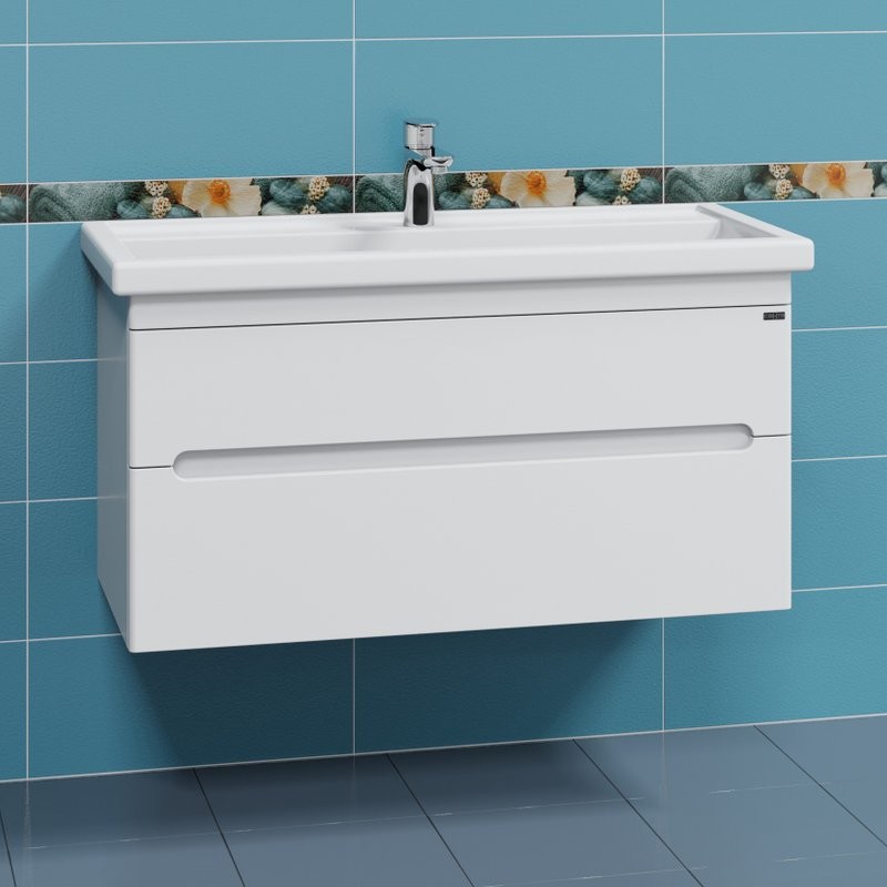 Тумба с раковиной СаНта Лондон 100 подвесная, 2 ящика