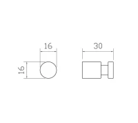 Крючок Wonzon & Woghand Easy WW-8105-1-BG брашированное золото, на шурупах Крючок Wonzon & Woghand Easy WW-8105-1-BG брашированное золото, на шурупах