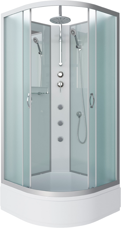 Душевая кабина Niagara Classic NG-3302-14BKTG 100х100 см, без крыши, с гидромассажем и тропическим душем