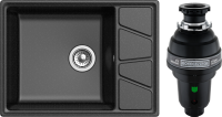 Комплект Мойка GranFest Vertex GF-V-680L черная + Измельчитель Bone Crusher BC 1000-AS