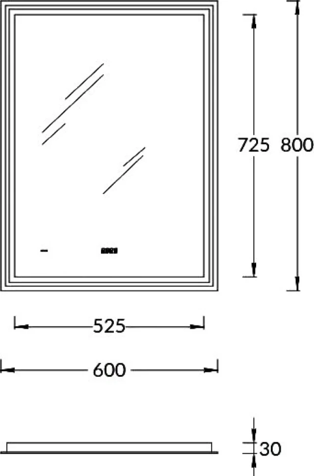 Зеркало KERAMA MARAZZI Tecno 60 с подсветкой, с часами
