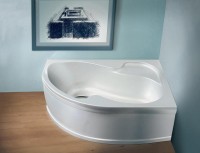 Акриловая ванна Ravak Rosa I R 150x105 см, угловая, правая, встраиваемая, белая, асимметричная, на ножках