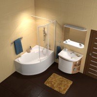 Акриловая ванна Ravak Rosa I R 150x105 см, угловая, правая, встраиваемая, белая, асимметричная, на ножках