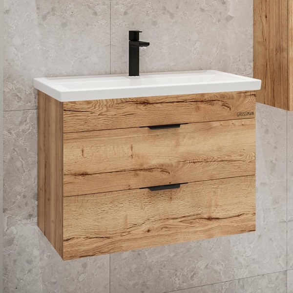 Тумба с раковиной Grossman Форта 70 дуб галифакс