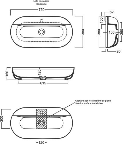 Накладная раковина Hatria Happy hour Y8AP01 белая