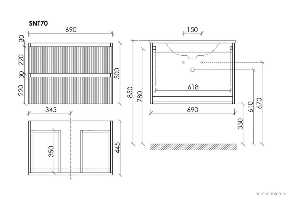 Мебель для ванной комнаты Sancos Snob T 70 beige soft, раковина CN7007MB