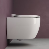 Комплект Унитаз подвесной Ceramicanova Play CN3001 безободковый, с микролифтом + Инсталляция Envision CN1002M + Кнопка Fla, матовый хром