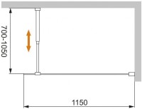 Душевая перегородка Cezares Liberta -L-1-115-C-NERO
