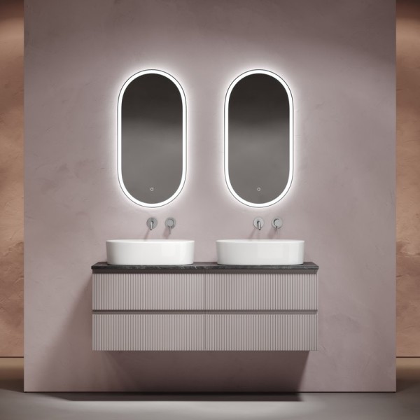 Мебель для ванной комнаты Sancos Snob T 140 doha soft, столешница черный мрамор TT140A1, раковина CN6075