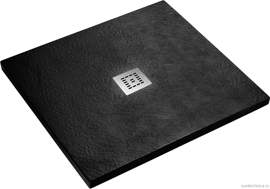 Поддон для душа BelBagno Uno A 90х90, черный матовый, с сифоном