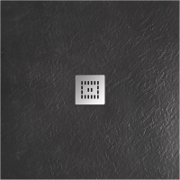 Поддон для душа BelBagno Uno A 90х90, черный матовый, с сифоном