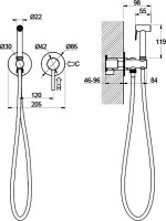 Гигиенический душ AQUATEK Европа AQ1319CR со смесителем, С ВНУТРЕННЕЙ ЧАСТЬЮ, хром