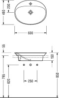Раковина Serel Hera HR34TXS110H белая