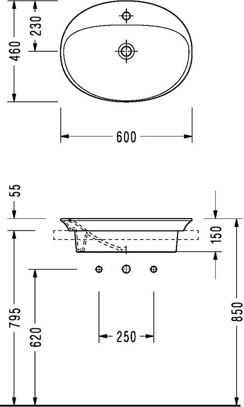 Раковина Serel Hera HR34TXS110H белая