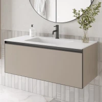 Тумба с раковиной Armadi Art Quatro 1 100 daphne, профиль anthracite, с раковиной white