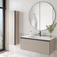 Тумба с раковиной Armadi Art Quatro 1 100 daphne, профиль anthracite, с раковиной white