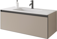 Тумба с раковиной Armadi Art Quatro 1 100 daphne, профиль anthracite, с раковиной white