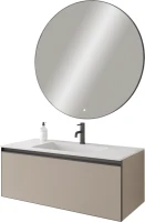 Тумба с раковиной Armadi Art Quatro 1 100 daphne, профиль anthracite, с раковиной white