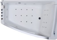 Акриловая ванна Orans BT-65109 R 170x120 см, угловая, правая, пристенная, с гидромассажем, белая, асимметричная, с каркасом, для двоих, со сливом-переливом, с подсветкой, с подголовником