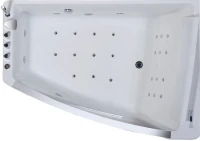 Акриловая ванна Orans BT-65109 R 170x120 см, угловая, правая, пристенная, с гидромассажем, белая, асимметричная, с каркасом, для двоих, со сливом-переливом, с подсветкой, с подголовником