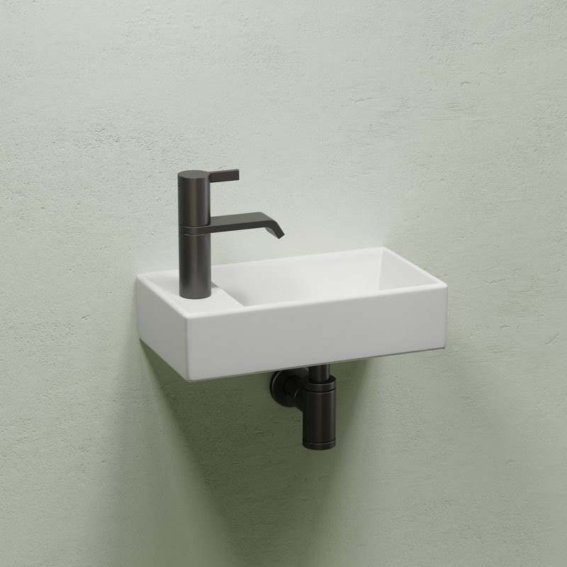 Раковина маленькая в туалет Ceramicanova Element CN6051RMW белый матовый