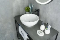Накладная раковина GID Esfera N9002 39 глянцевая белая, круглая, фаянс