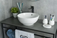 Накладная раковина GID Esfera N9002 39 глянцевая белая, круглая, фаянс