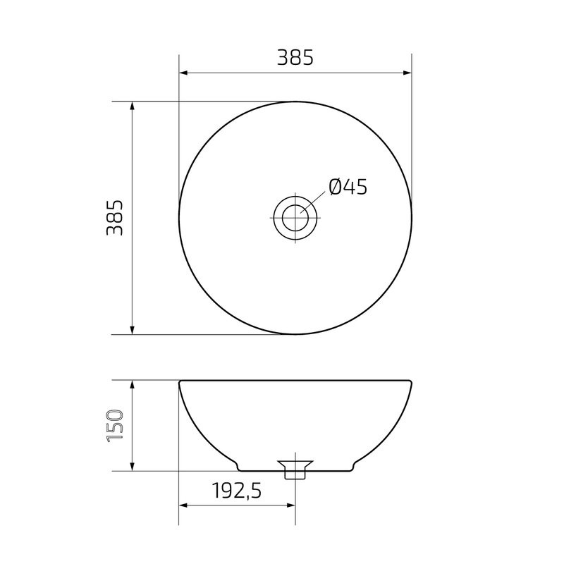 Накладная раковина GID Esfera N9002 39 глянцевая белая, круглая, фаянс