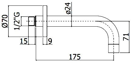 Излив Paffoni Light ZBOC139NO для ванны, матовый черный