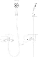 Смеситель для ванны с душем Wonzon & Woghand WW-4530-MB матовый черный
