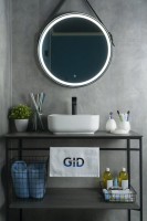 Накладная раковина GID Geometrico N9044 39 глянцевая белая, квадратная, фаянс, с 1 отверстием под смеситель