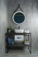 Накладная раковина GID Geometrico N9044 39 глянцевая белая, квадратная, фаянс, с 1 отверстием под смеситель