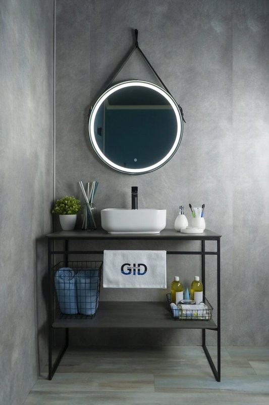 Накладная раковина GID Geometrico N9044 39 глянцевая белая, квадратная, фаянс, с 1 отверстием под смеситель