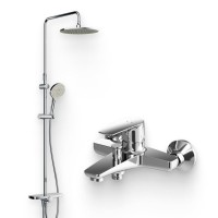 Душевой комплект Смеситель AM.PM Gem F90A10000 + Стойка Like F0780200