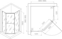 Душевой уголок RGW Passage PA-091B 100х90, профиль черный, стекло прозрачное